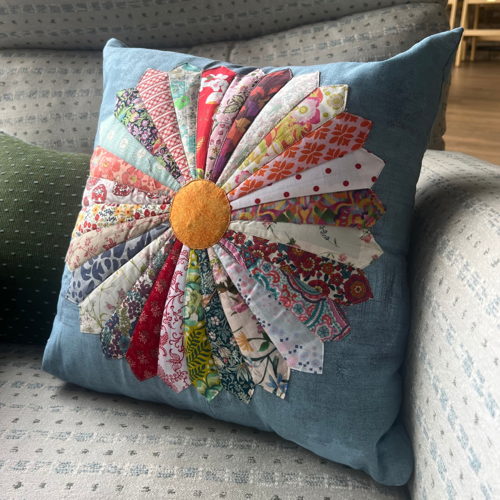 Dresden Plate Quilted Pillow