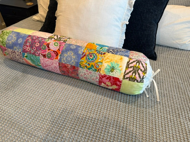Handcrafted multi color quilted specialty artisan pillow