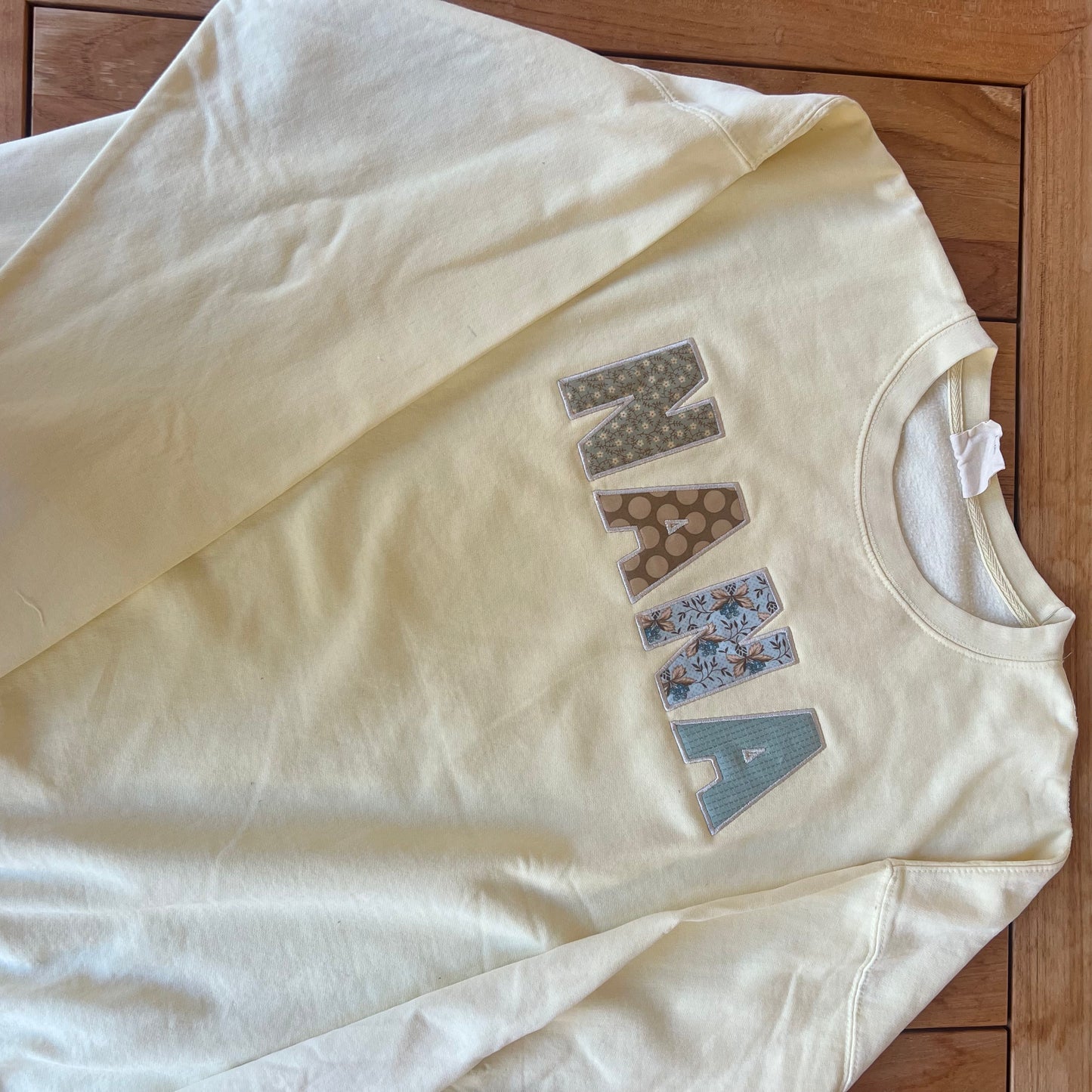 "Whats Your Name" Nana Applique Sweatshirt