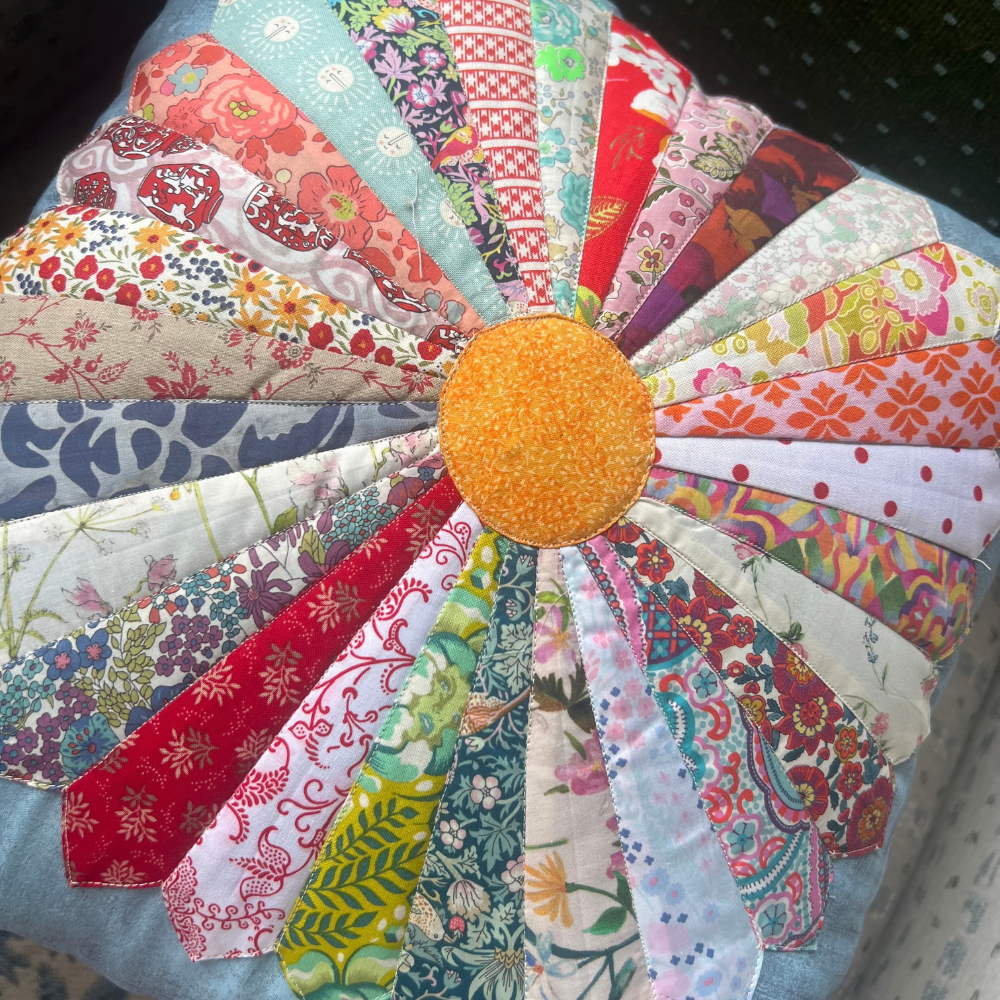 Dresden Plate Quilted Pillow