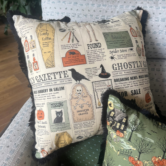 Halloween Vintage Paper Decorative Pillow