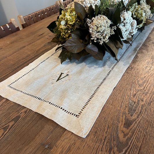 Personalized Linen Blend Table Runner