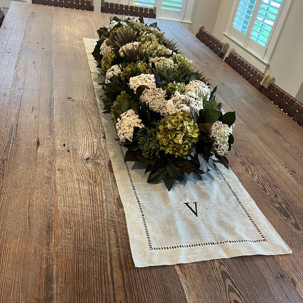 Personalized Linen Blend Table Runner
