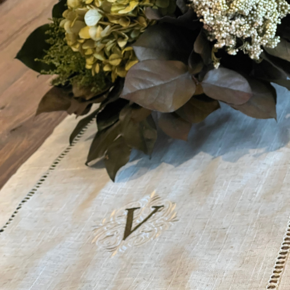 Personalized Linen Blend Table Runner