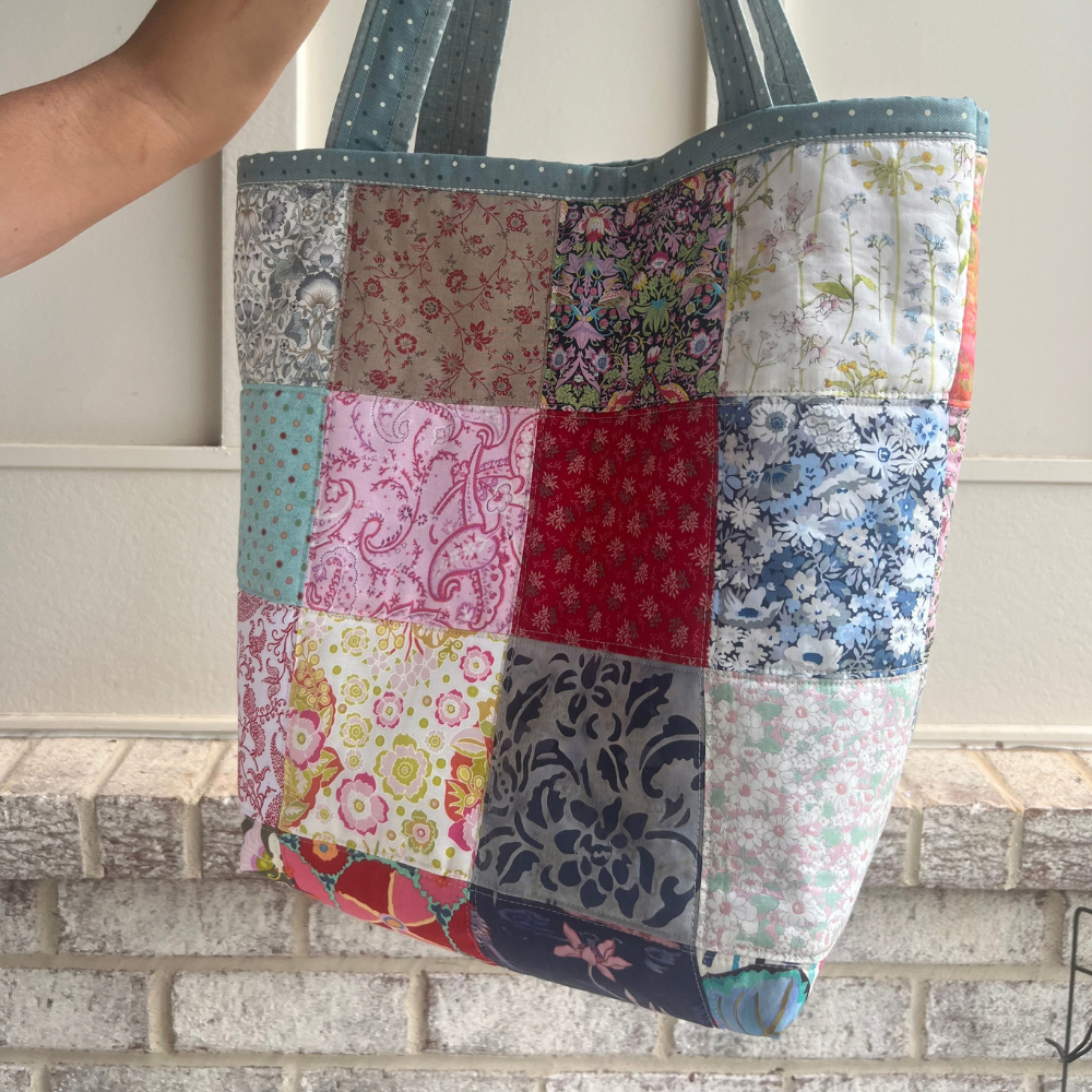 Colorful Patchwork Carry All Tote Bag