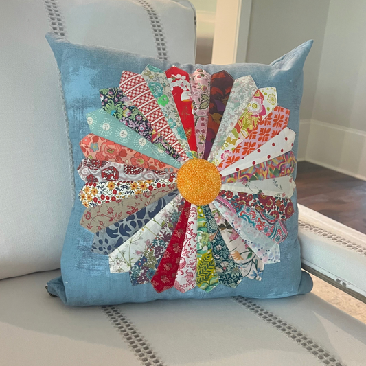 Dresden Plate Quilted Pillow