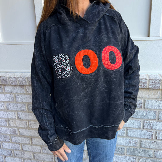 BOO Appliqué Halloween Pullover Hoodie