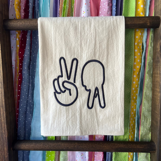 Peace Up A-town Down Tea Towel