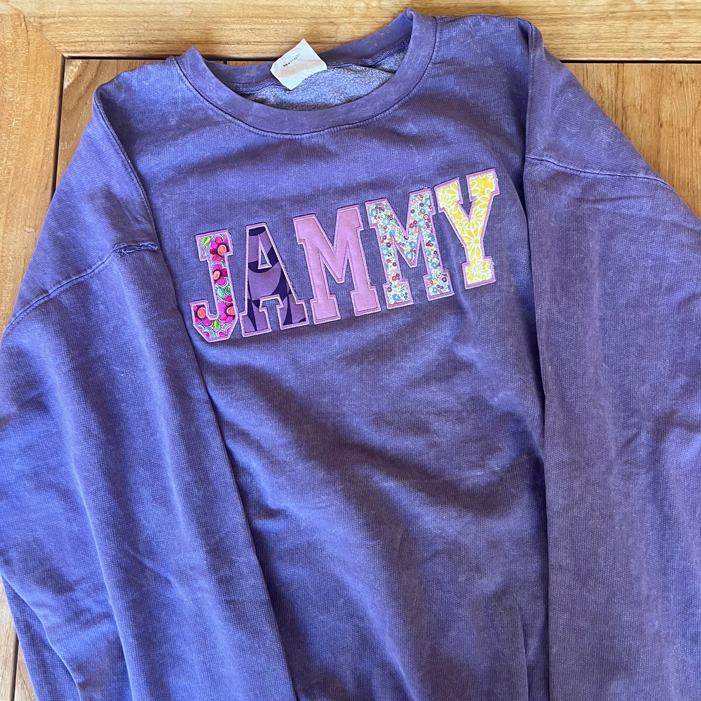 "Whats Your Name" Jammy Applique Sweatshirt
