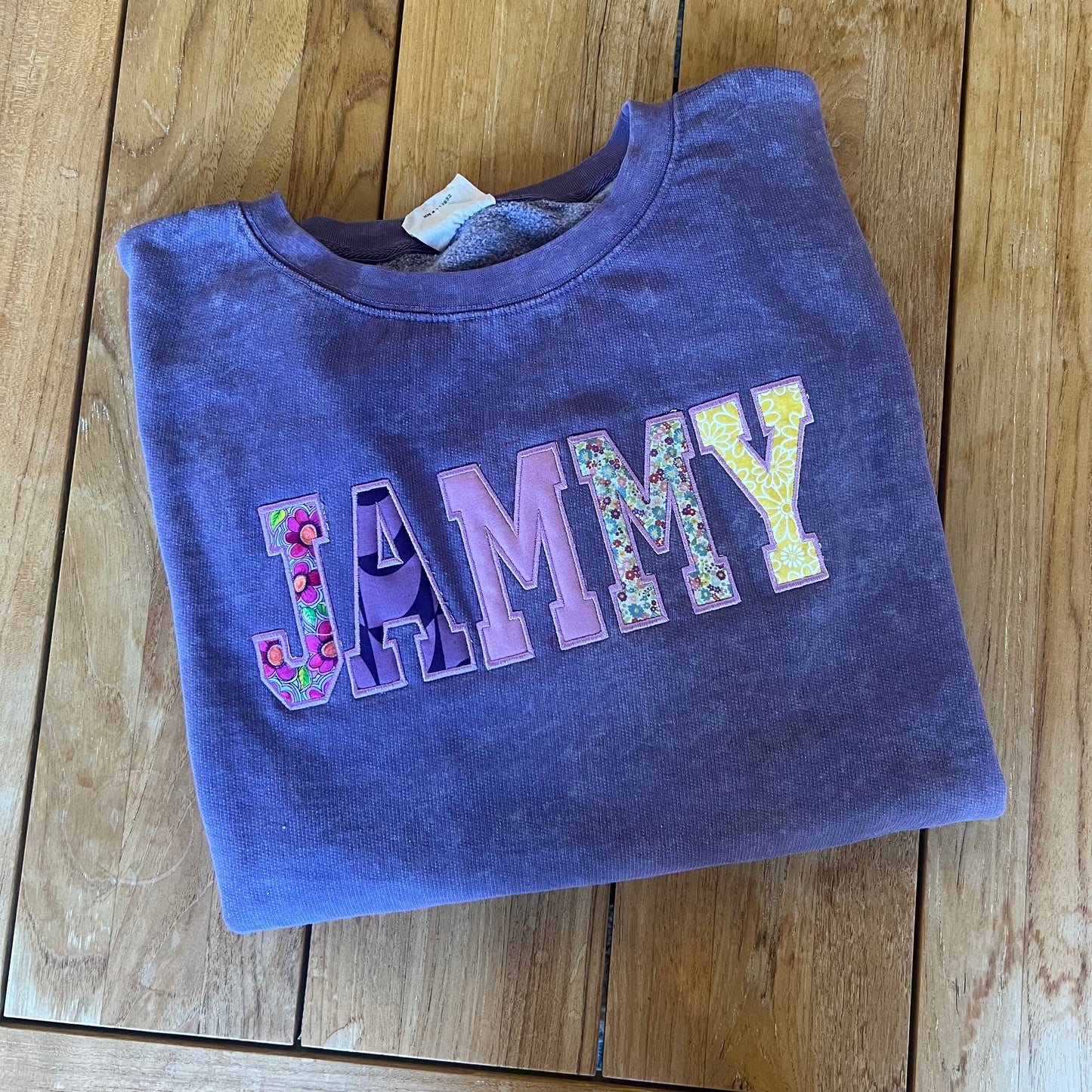 "Whats Your Name" Jammy Applique Sweatshirt
