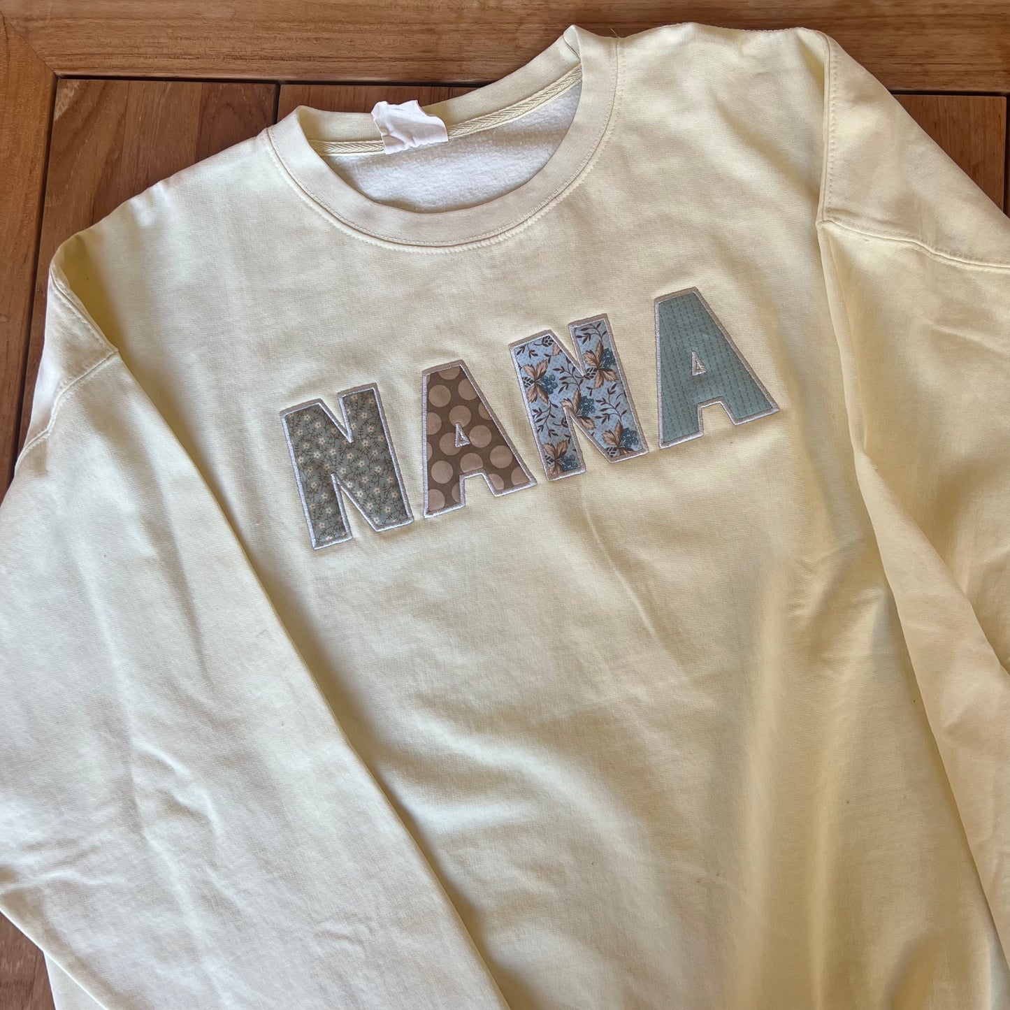 "Whats Your Name" Nana Applique Sweatshirt