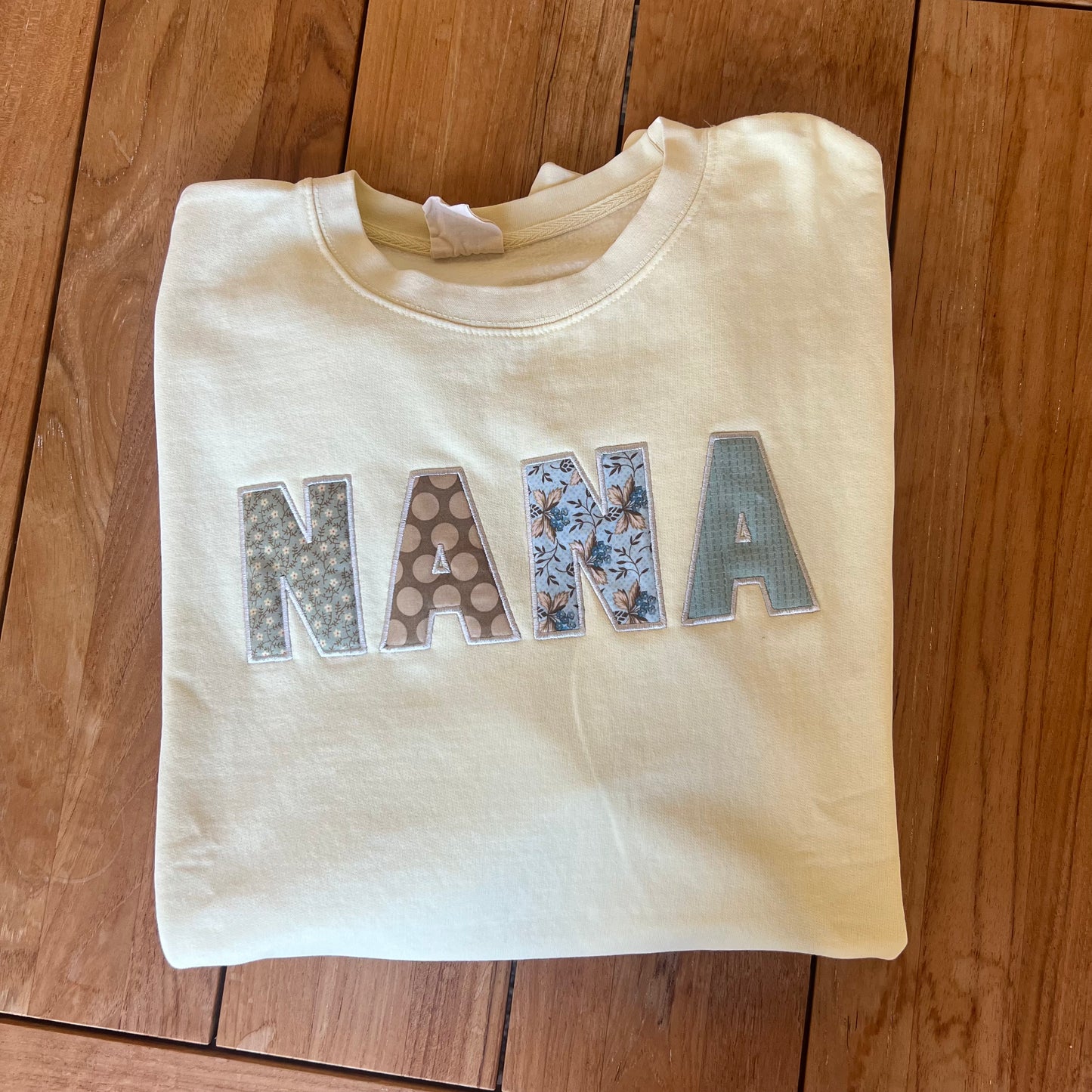 "Whats Your Name" Nana Applique Sweatshirt